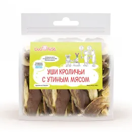 Dog Fest Уши кроличьи с утиным мясом для собак