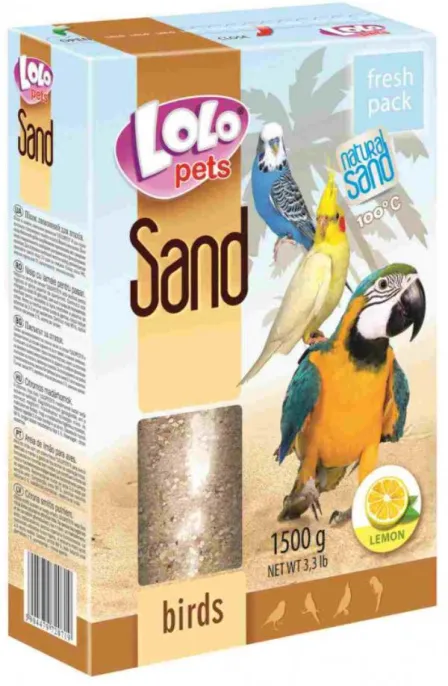 Lolo Pets Песок лимонный для птиц, 1,5 кг для птиц