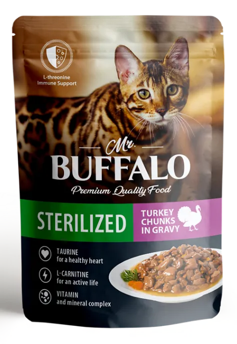 Mr. Buffalo Sterilized Cat (Индейка в соусе) для кошек