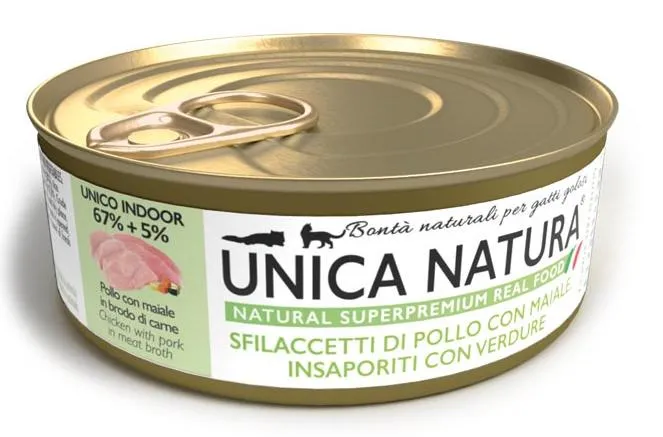 Unica Natura UNICO INDOOR Куриное филе со свининой для кошек