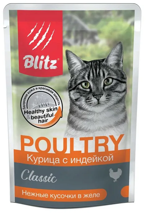 BLITZ Classic Adult Cat (Курица с индейкой) для кошек