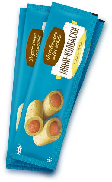 Мини-колбаски с пюре из тунца для кошек