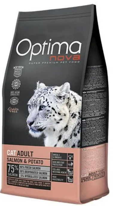 Корм Optima Nova Cat Adult (Лосось и картофель) для кошек, 2 кг