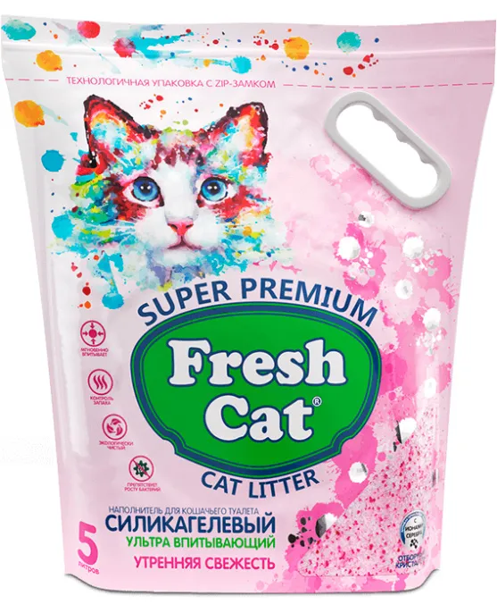 Fresh Cat Силикагелевый наполнитель Утренняя свежесть для кошек