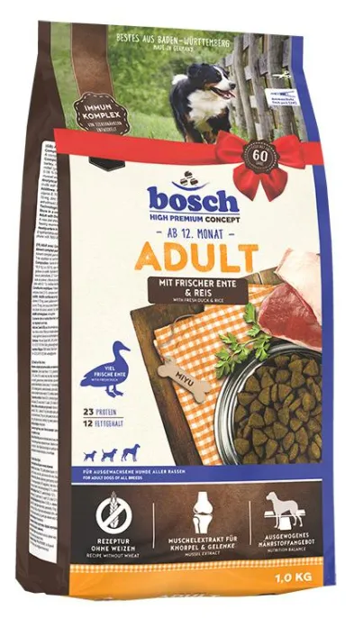 Корм Bosch Adult (Утка с рисом) для собак, 1 кг