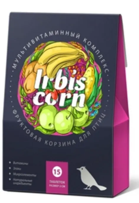 Irbis Сorn "Фруктовая корзина" для птиц, 15 таб. для птиц