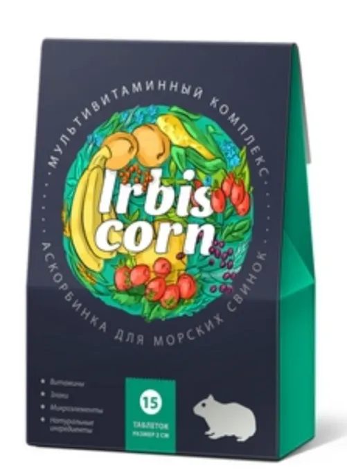 Irbis Сorn "Аскорбинка" для морских свинок, 15 таб. для грызунов