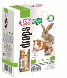 Lolo Pets Дропсы для грызунов йогуртовые (1*12), 75 г