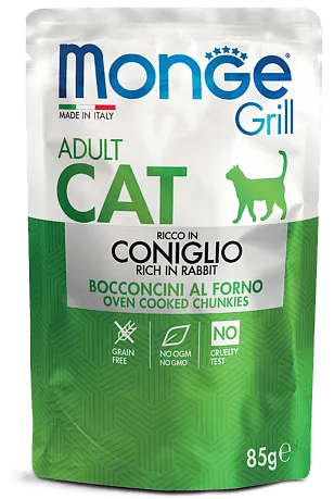 Monge Пауч Grill Adult Cat (Кролик) для кошек