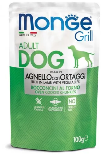 Monge Пауч Grill Adult Dog (Ягненок с овощами) для собак
