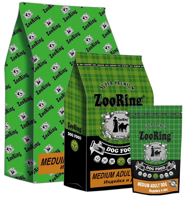 ZooRing Adult Medium Dog (Индейка, рис)