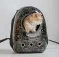 Catsy Рюкзак-переноска "Атлантис" (чёрный Teddy) для собак для кошек