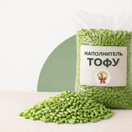 Наполнитель Тофу зеленый чай на развес для кошачьего туалета 