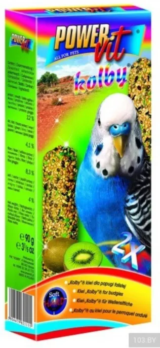 Power Vit Kolby с киви для волнистых попугаев, 90 г для птиц