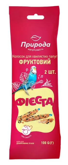 Природа Фиеста Колосок Фруктовый для волнистых попугаев для птиц