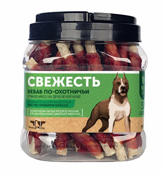 GreenQZin "Свежесть с уткой" (Барбекю по-охотничьи) для собак