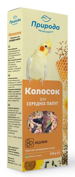 Природа Колосок Медовый для средних попугаев для птиц