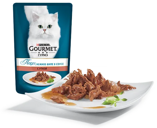 Консервы Gourmet Перл Нежное филе в соусе с уткой для кошек