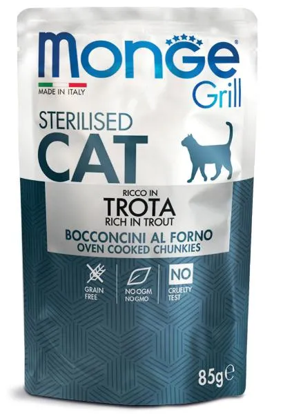 Monge Пауч Grill Sterilised Cat (Форель) для кошек 85 г