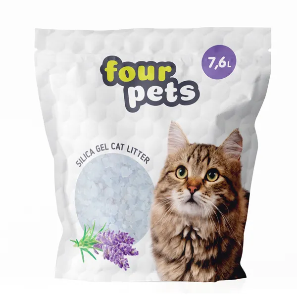 FOUR PETS силикагелевый наполнитель (лаванда) для кошек