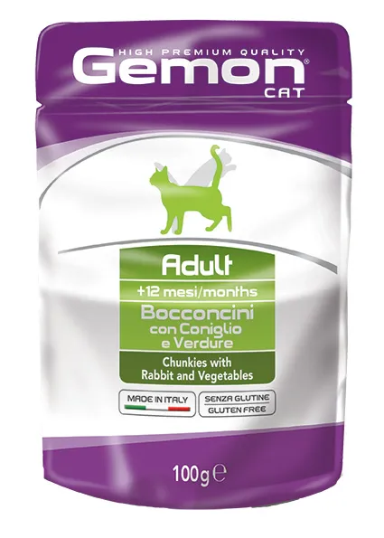Gemon Pouch Cat Adult Rabbit/Veg для кошек