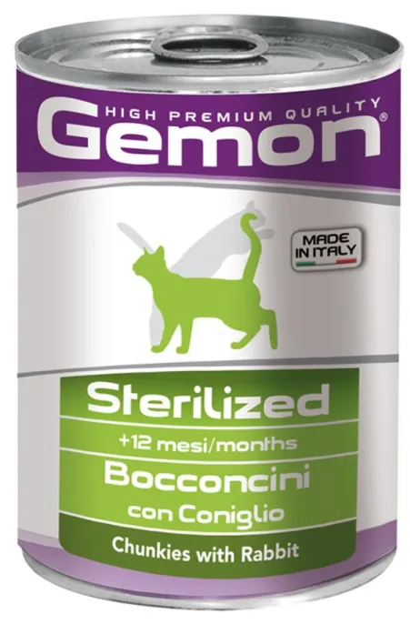 Gemon Консервы Cat Sterilized Rabbit для кошек