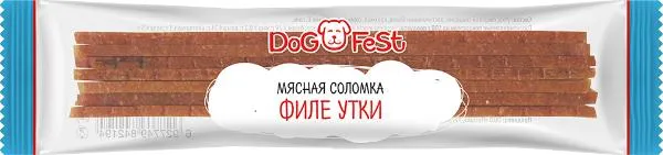 Dog Fest Мясная соломка из филе утки, 20 шт/уп. для собак