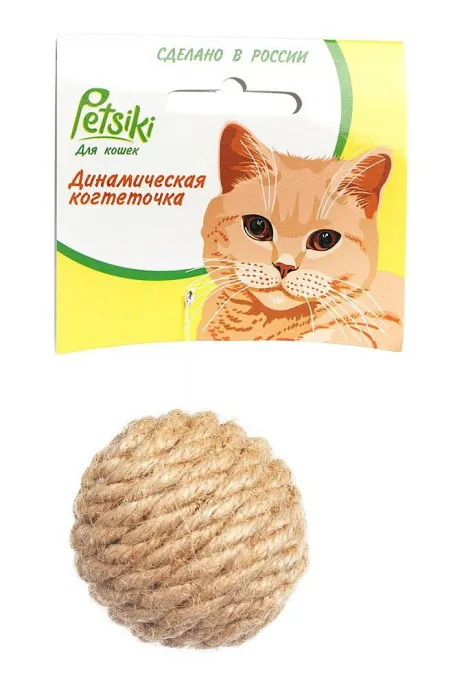 Petsiki Когтеточка динамическая клубок песочный для кошек