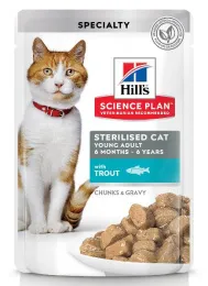 Hill's Science Plan Влажный корм для молодых стерилизованных кошек и кастрированных котов (форель)