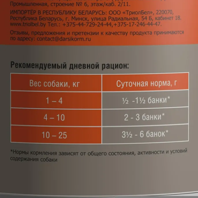 Darsi Консервы для собак с чувствительным пищеварением (Индейка и утка)