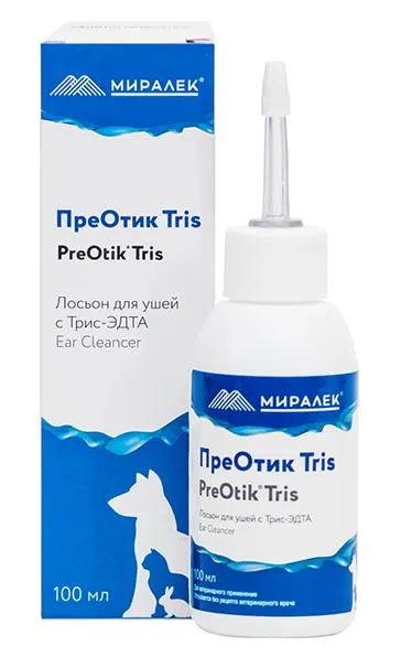 Миралек Лосьон для ушей ПреОтик TRIS для домашних животных