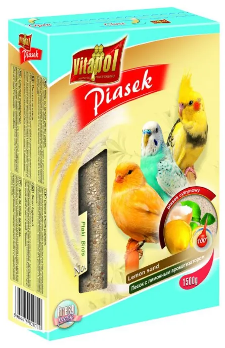 Vitapol Песок лимонный для птиц, 1,5 кг для птиц