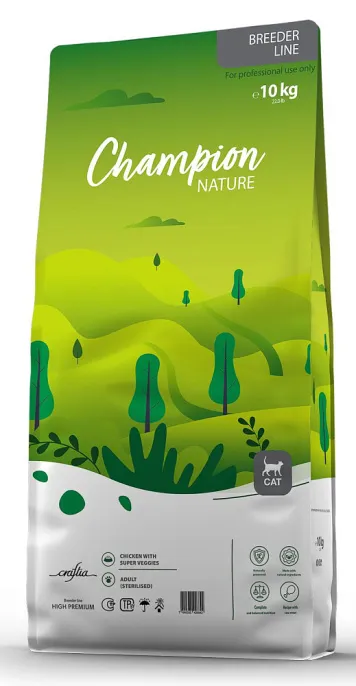 Craftia Champion Nature Premium Sterilized Cat (Курица с овощами), 10 кг