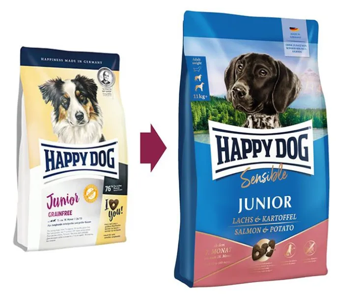 Happy Dog Junior Sensible (Лосось, картофель), 10 кг