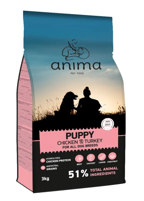 Anima Puppy All Breed (Курица, индейка), 14 кг