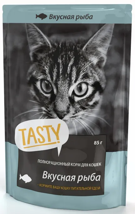 Пресервы Tasty с рыбой в желе для кошек