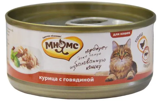 Мнямс Консервы Курица с говядиной в нежном желе для кошек