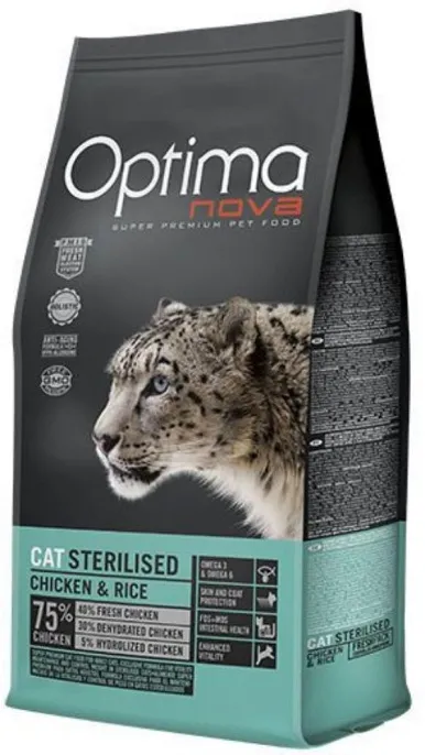 Корм Optima Nova Cat Sterilised (Курица и рис) для кошек, 6 кг