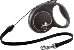 Поводок-рулетка "Flexi" "Black Design" S, трос для собак