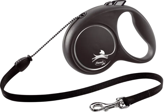Поводок-рулетка "Flexi" "Black Design" S, трос для собак