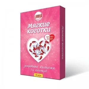 Cliny Мягкие коготки красно-белые для кошек