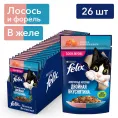 Felix Двойная вкуснятина для кошек (Лосось и форель в желе)