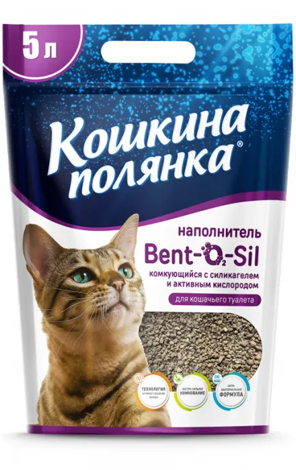 Кошкина Полянка Комкующийся наполнитель Bent-O2-Sil для кошек