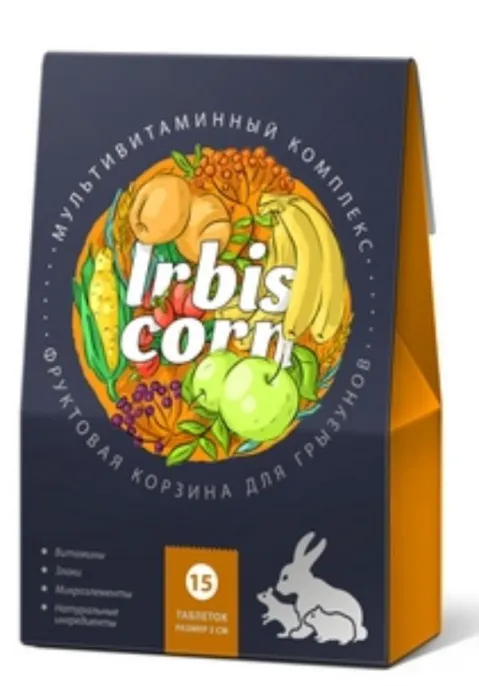 Irbis Сorn "Фруктовая корзина" для грызунов, 15 таб. для грызунов
