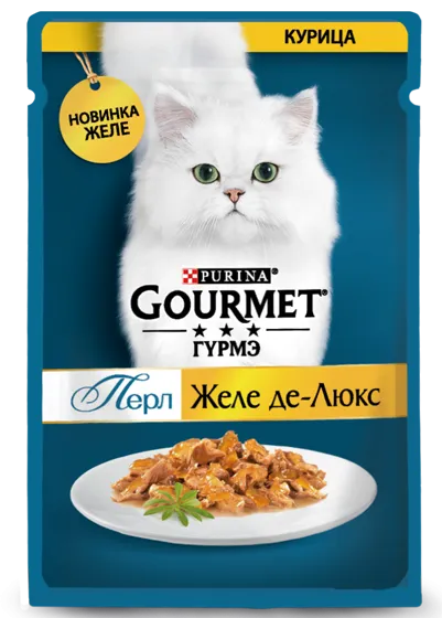 Консервы Gourmet Перл Желе-Де-Люкс с курицей в желе для кошек