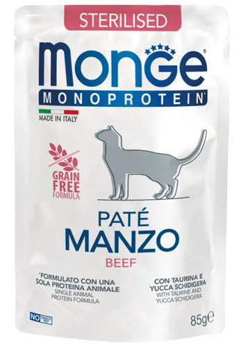 Monge Паштет Mono Sterilised Cat (Говядина) для кошек
