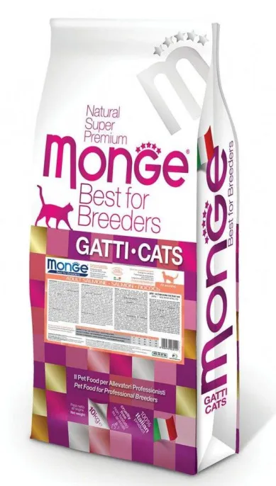 Корм Monge Cat Breeders Adult (Лосось) для кошек, 10 кг