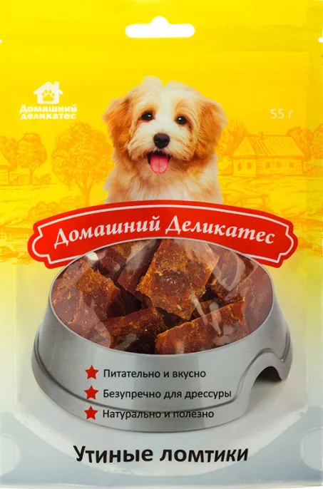 Домашний деликатес Утиные ломтики для собак