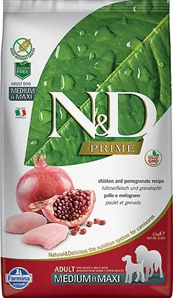 Farmina N&D Prime GF Adult Medium & Maxi (Курица и гранат), 2,5 кг