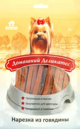 Домашний деликатес Нарезка из говядины для собак